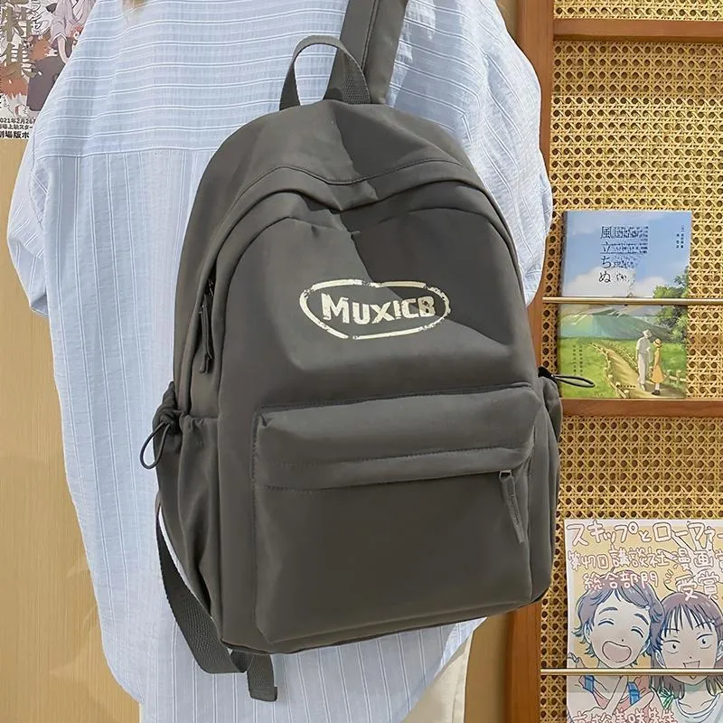 Single Warehouse Nylon Backpack Regular Unisex White Gray/Green/Red-21