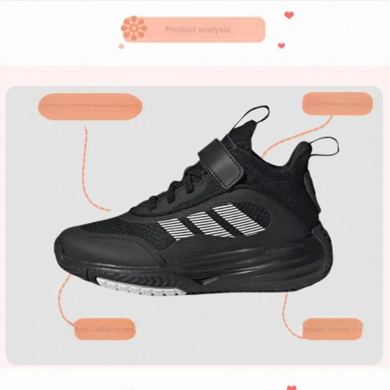 adidas Own The Game   3.0 K 'Black White'-1