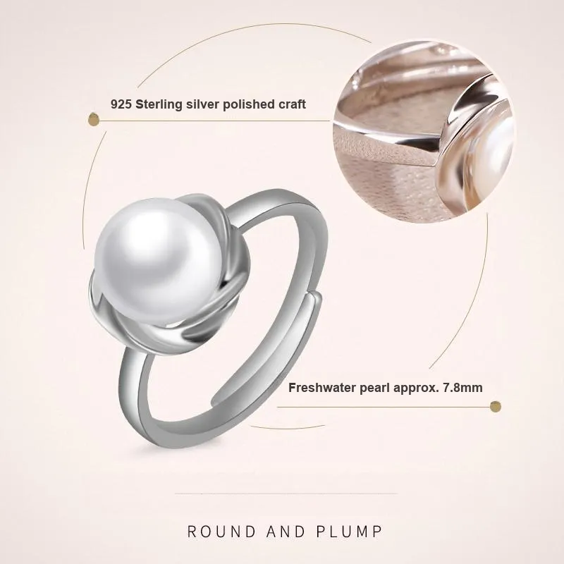LAOYINJIANG Pearl S925 Sterling Silver Ring Women's-4