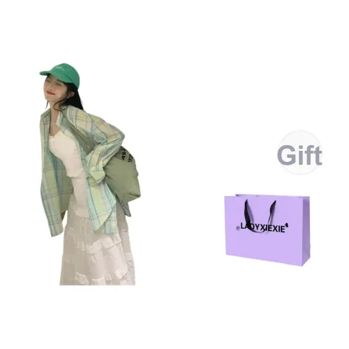 LADYXIEXIE Мятно-зеленые женские рубашки