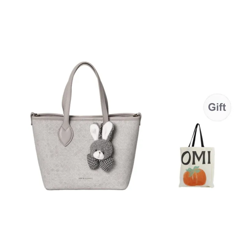 OMI Synthetic Leather Handbag Regular Women's Brown/Gray/Light Blue/Milk White-5