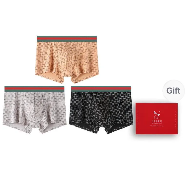 RED DRAGONFLY Cotton Panties Men's 3 Pack Gift Box Set-12