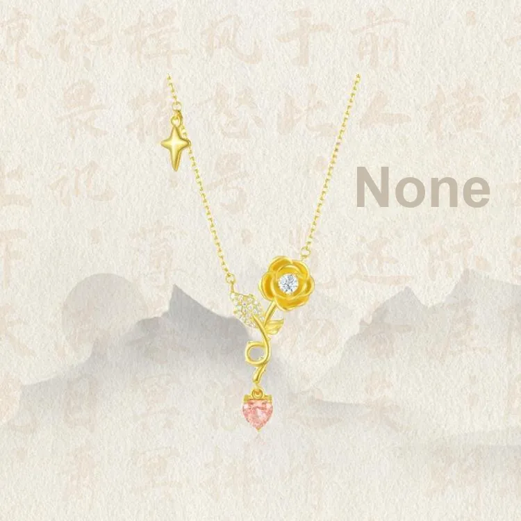 Chongqing Gold Store S925 Silver/Cubic Zirconia Necklaces Women's Gold-2