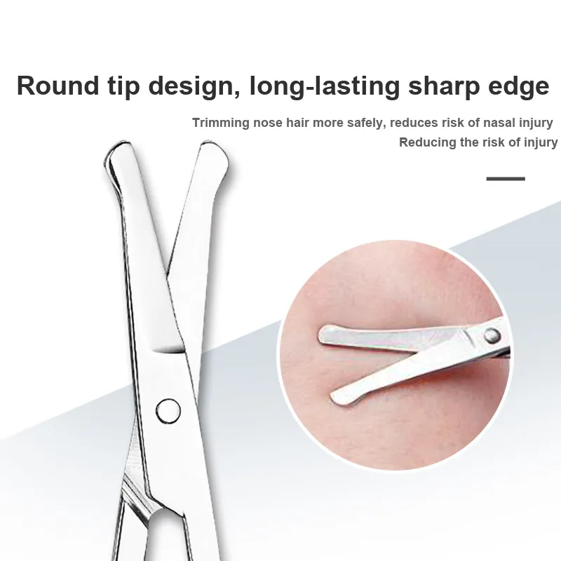 JINGLINGLONG Face Protective Tool Three-Piece Set Cellulose Nose Hair Clipper Ear Pick Acne Needle And Pimple Extractor-5