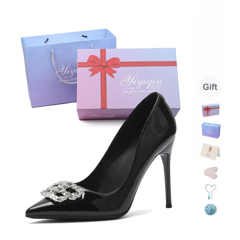 Take The Qin High Heels Women's Black-4