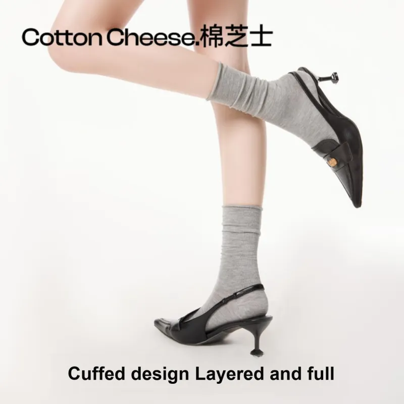 COTTON CHEESE Mid Calf Socks Women's Box 5 Pack-3
