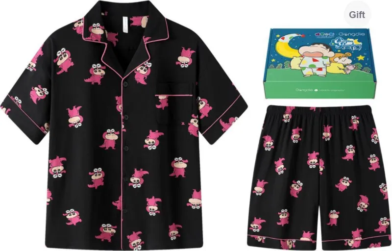 Gongdie x LABIXIAOXIN,LIANMINGKUAN Pajama Set Men's Gift Box Set Black-0