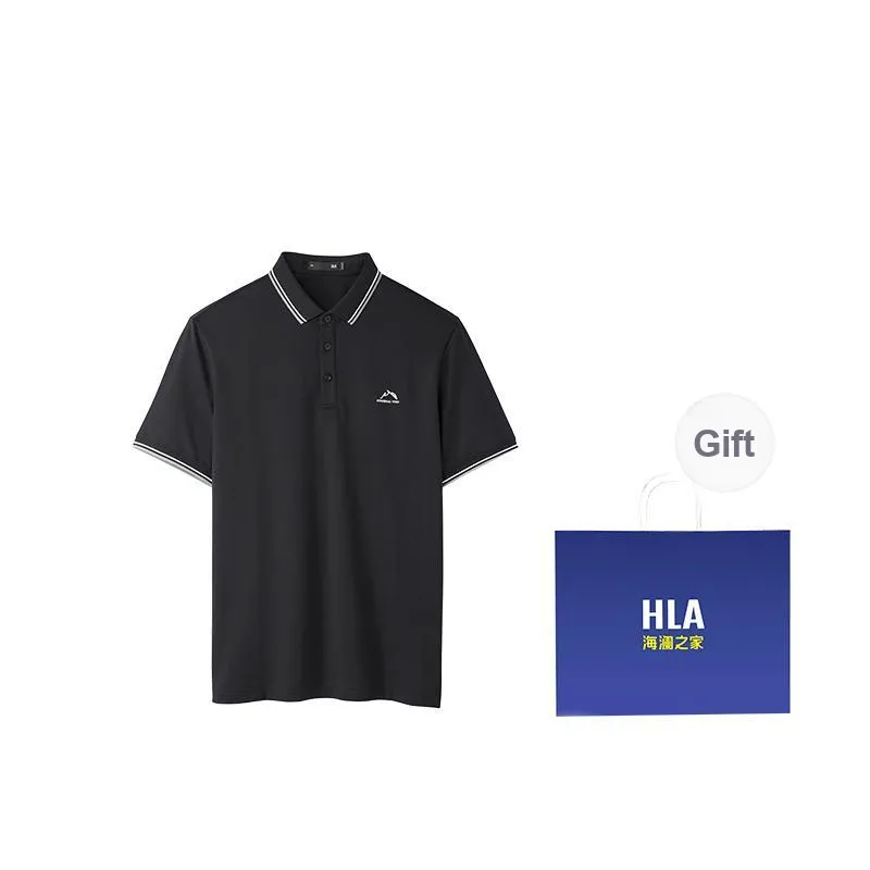 HLA The Mountain Is Not In The High Series Short Sleeved Polo Shirt Men's-26