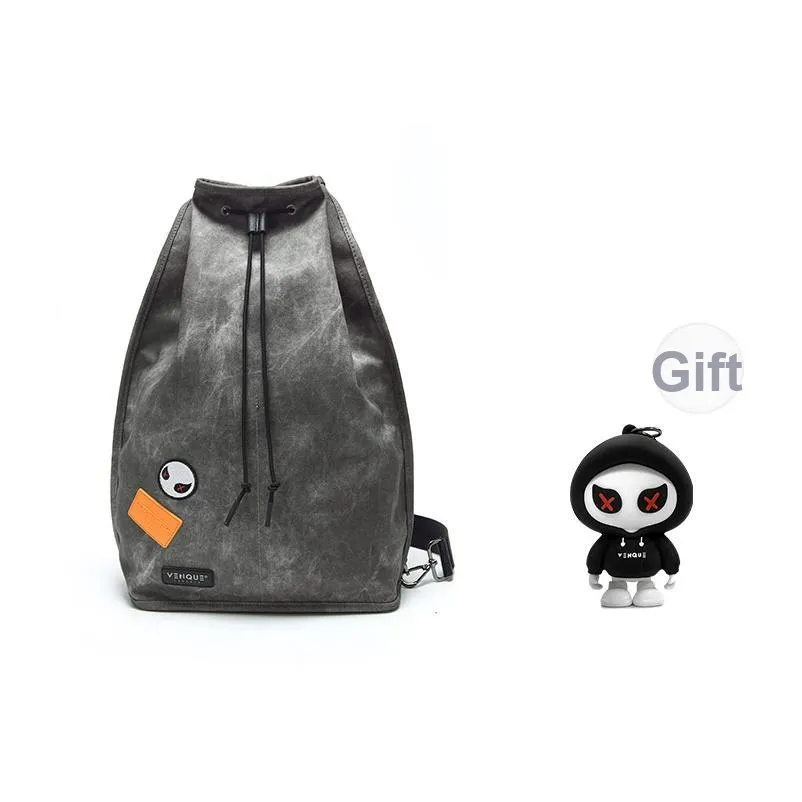 Venque Полиэстер Hobo Сумка-ведро с Шнурком Sling Дизайн Унисекс Серый