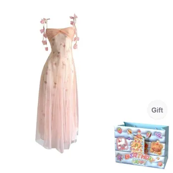 QUIET ANGEL Slip Dresses Women's Pink Apricot Shopping Bag