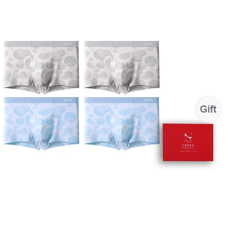 RED DRAGONFLY Ice Silk Panties Men's 4 Piece Gift Box Sets-2