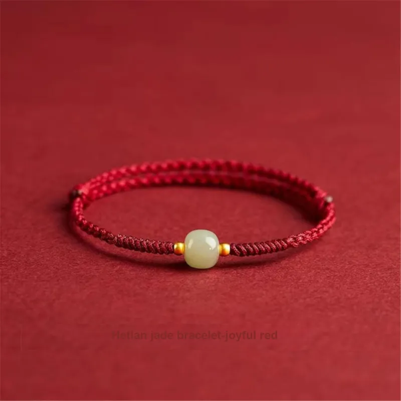 Full House Bracelets Pale Greenish White Jade Unisex-2