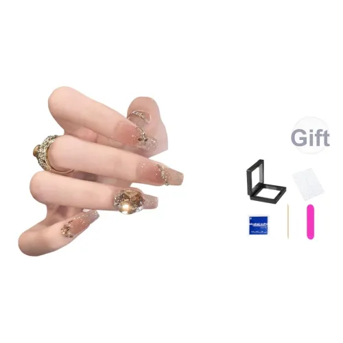 XNTX Prism Dispersed Свет False Nail Средний LADDER Шампанское Jump Цвет Стиль Instagram