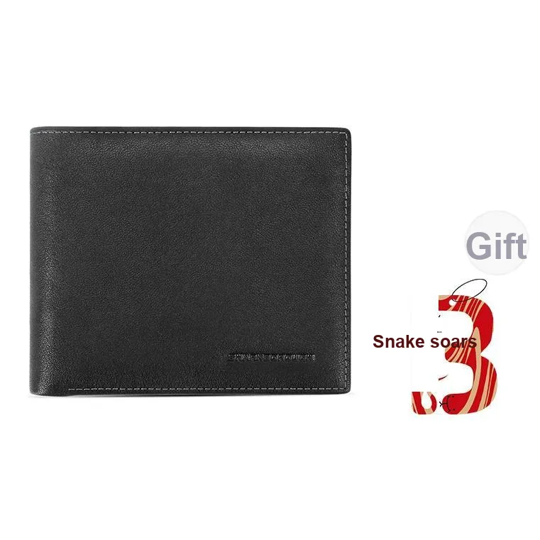 Sharkborough Genuine Leather, Top Grain Cow Leather Wallet, Wallet Regular Men's Black