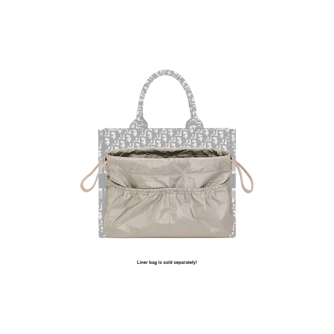 Tide DuPont Paper Storage Ultra Light Book Tote Medium Size With Inner Pouch Women's Beige/Coffee/Gray