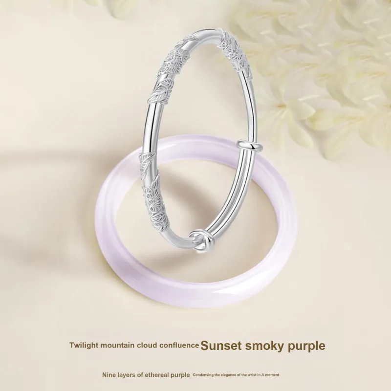 The Years Are Quiet Glass Cat Eye Bangles Unisex-2