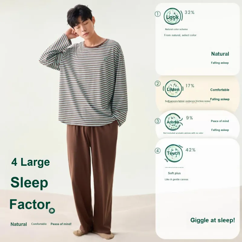 Aannsfam Pajama Set Men's Gold Tea Brown-2