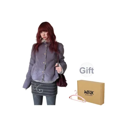 WLEQK Фиолетовый Женские Бархатные Куртки