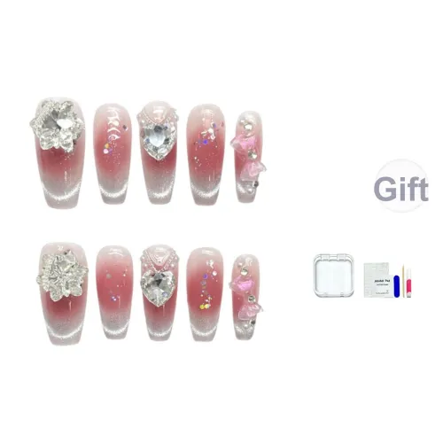 JINGCHANXUE SOUR Сливовый Вино False Nail MID Длина (размер в длину) Сердце Ромб Румяна Пятно Кошачий глаз 16 мм