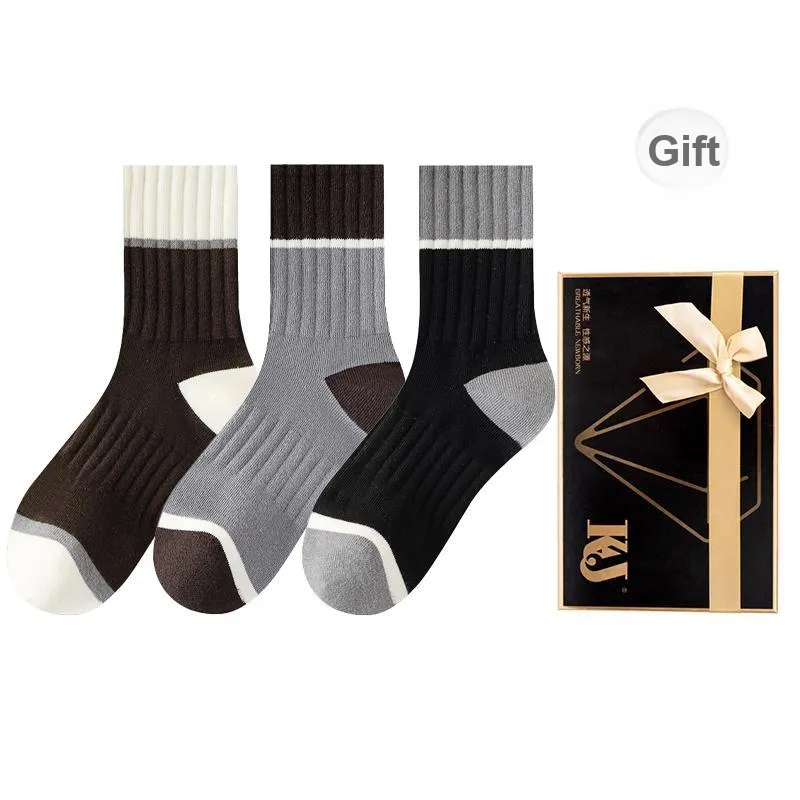 KJ Mid Calf Socks Men's Gift Box Combination Mixed Color-4