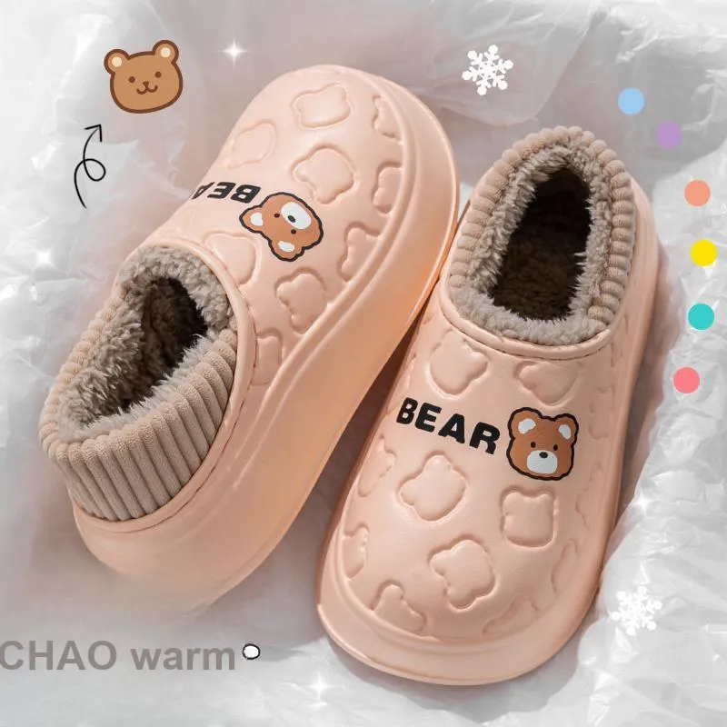 Foot Recreation Soft Sole Fully Enclosed Water Resistant Winter Home Insulated Cotton Slippers, Home Slippers, Unisex-3