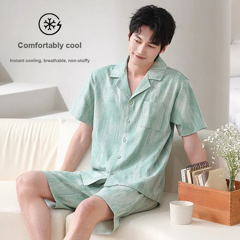 FENTENGCARE Pajama Set Men's Emerald-3