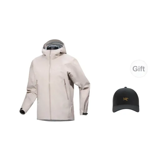 Arcteryx Alpha Series Windbreaker Jackets Men Elegant Brown With Free Hat