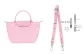 [Pink]86-103cm Crossbody Shoulder Strap Set[Top Grain Cow Leather]