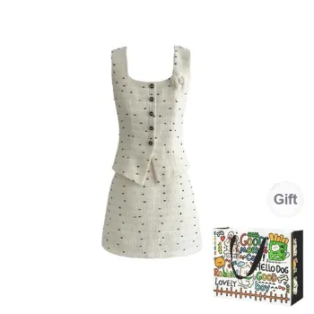 DEDY Two Piece Skirt Sets Women's White Set Shopping Bag