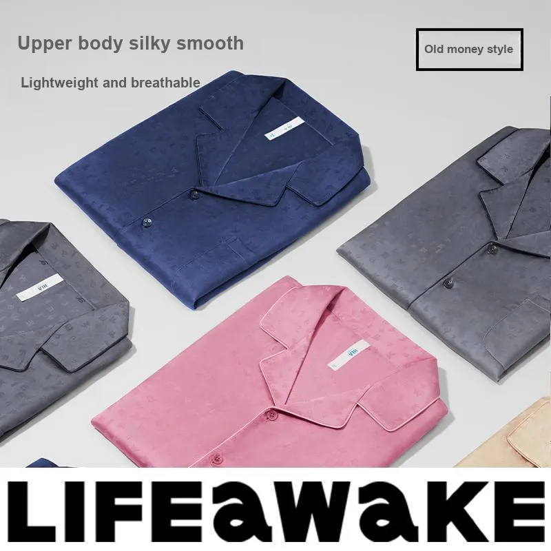 HLA Pajama Set Men's Solid Color-7