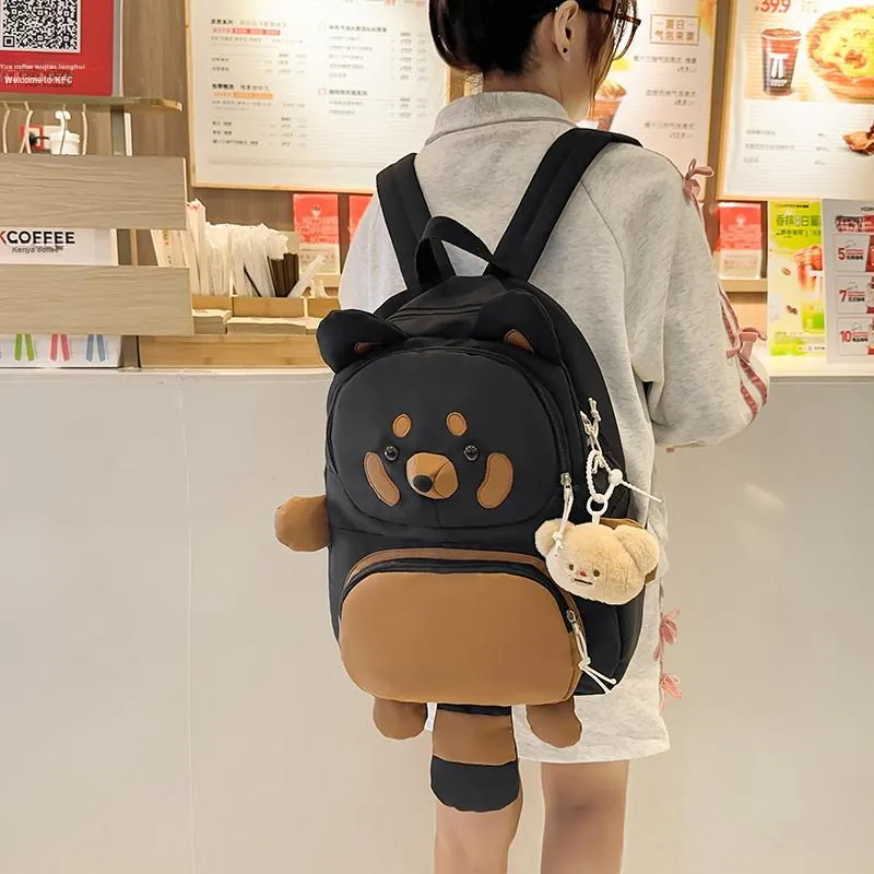 SURELAPTOP Nylon Backpack Women's Ecru/Black/Khaki-6