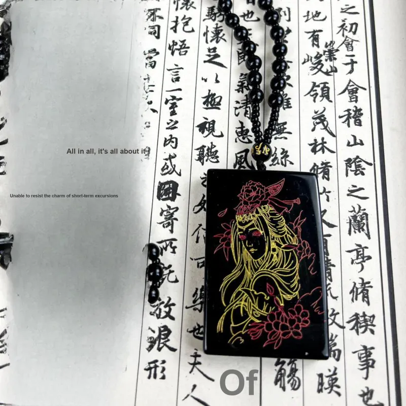 JIAOSHIYU Natural Obsidian Jade Necklaces Women's-1