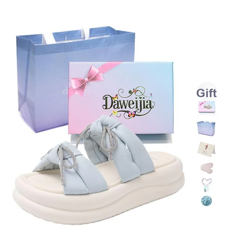 Dawei's House Rubber Sole Slip Resistant Quick Dry Antibacterial Cushioning Slide Slippers Women's Gift Box Set-22