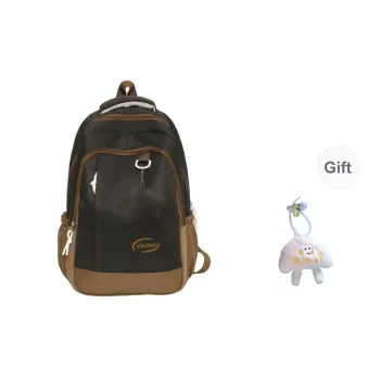 BRABOSTON Nylon Backpack Unisex Black/Pink & Green/Blue & Red/Light Blue & Yellow