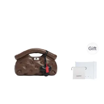 Karkki Lambskin Cloud Dumpling Bag Handbag Small Size Women's Brown