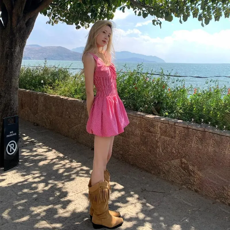 JOSR Slip Dresses Women's Pink-4