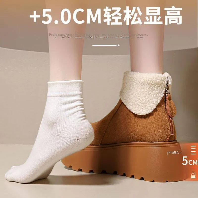 Medd Warm Height Increasing Slip-Resistant Ankle-Length Snow Boots Women's-1