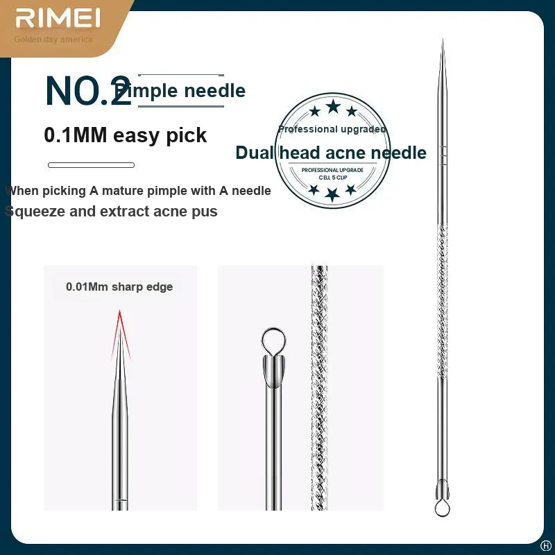 RIMEI Cellular Blackhead Extractor And Ultra Fine Pore Needle Set High Precision For Salons Tongs-1