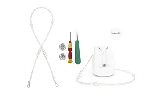 GUYI Pearl, Alloy, Iron Metal Bag Strap Women's White