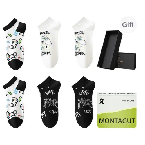 Montagut Ankle Socks Men's 6 Pairs Gift Box Packaged