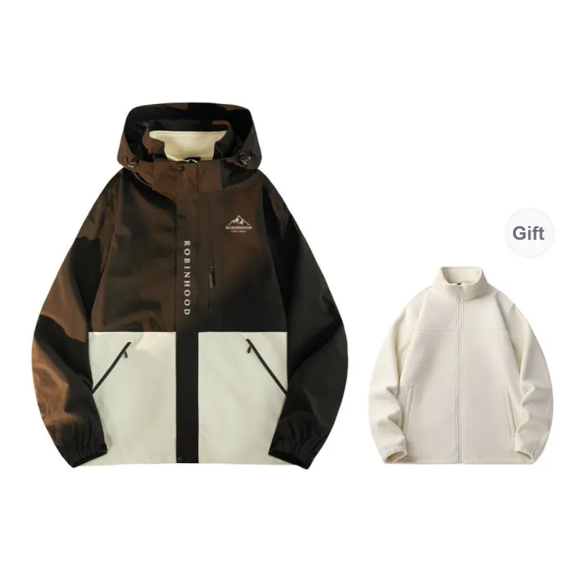 ROBINHOOD Water Resistant Windproof Breathable Wear Resistant Warm Windbreaker Jacket Unisex-6