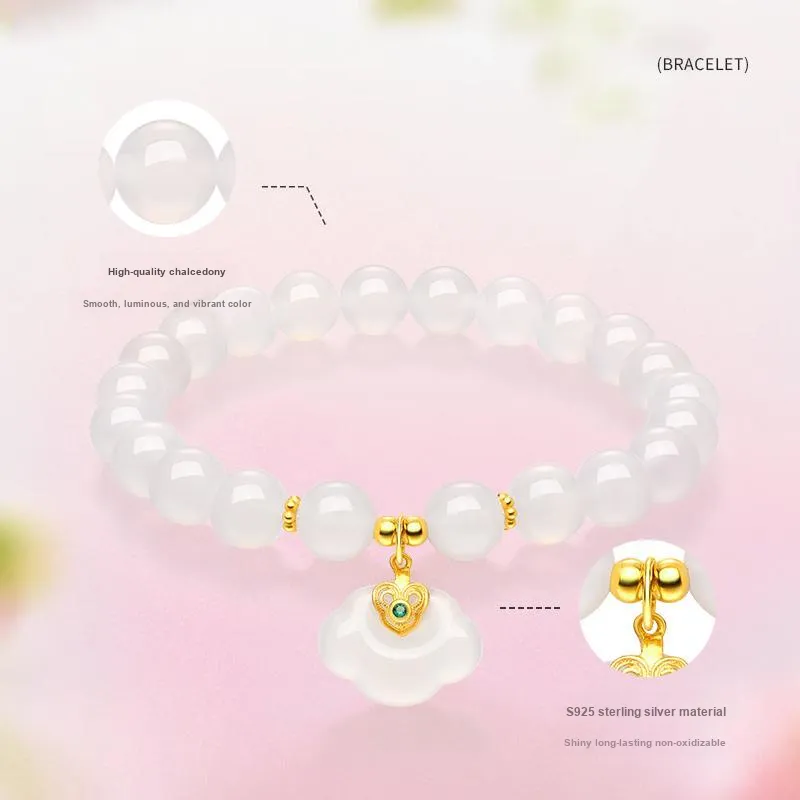 JINLIUFUJIXIANG Chalcedony Jade Bracelets Unisex-2