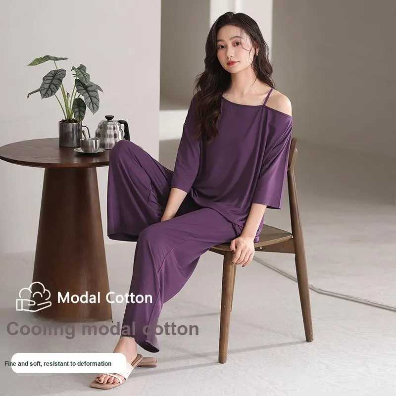 XIA.WA.ZHI.XIU Pajama Set Women's Gift Box Set Purple-3