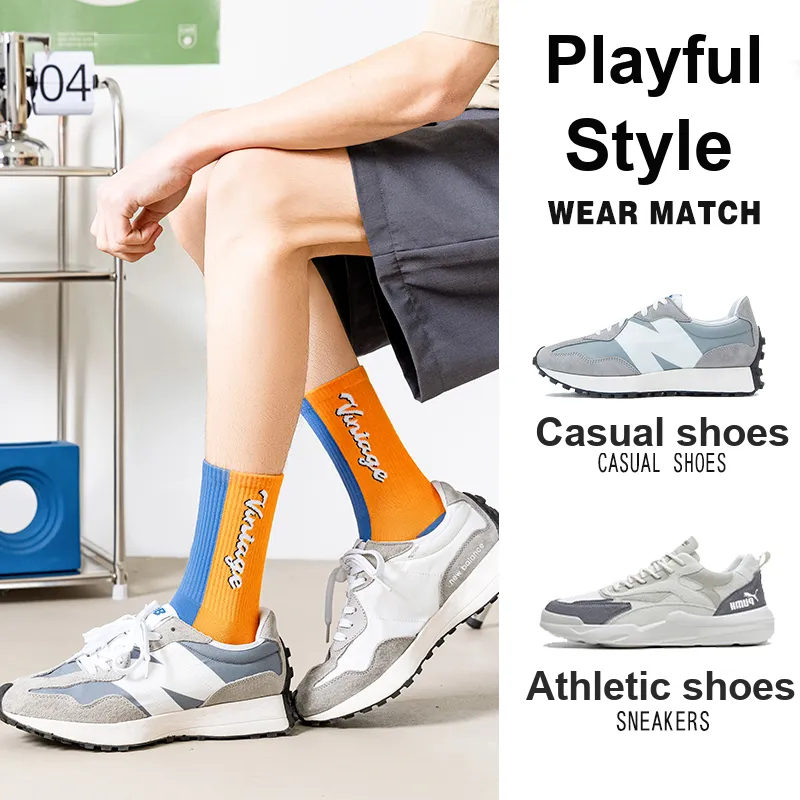 LUOLIAN Mid Calf Socks Unisex 5 Pack-22