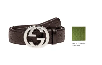 GUCCI Double G Classic Smooth Buckle Belt Men's Brown Width  4cm