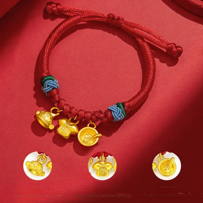 Old Qingyun Silver Building Gold Bracelet Kids-2