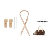 [Two-Piece Set Vegetable Tanned Leather]Abrasion-Resistant Buckle+1.8cm Three-Section Shoulder Strap 70-123cm-Includes Protective Ring