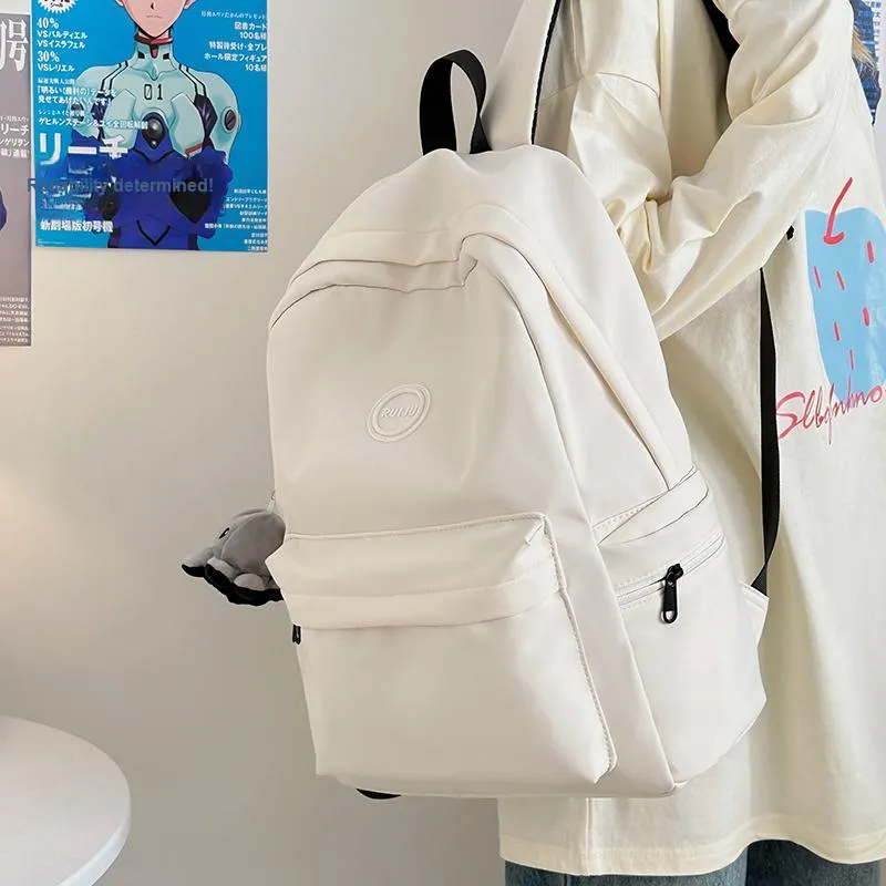 Single Warehouse Nylon Backpack Unisex White/Green/Brown/Black-2