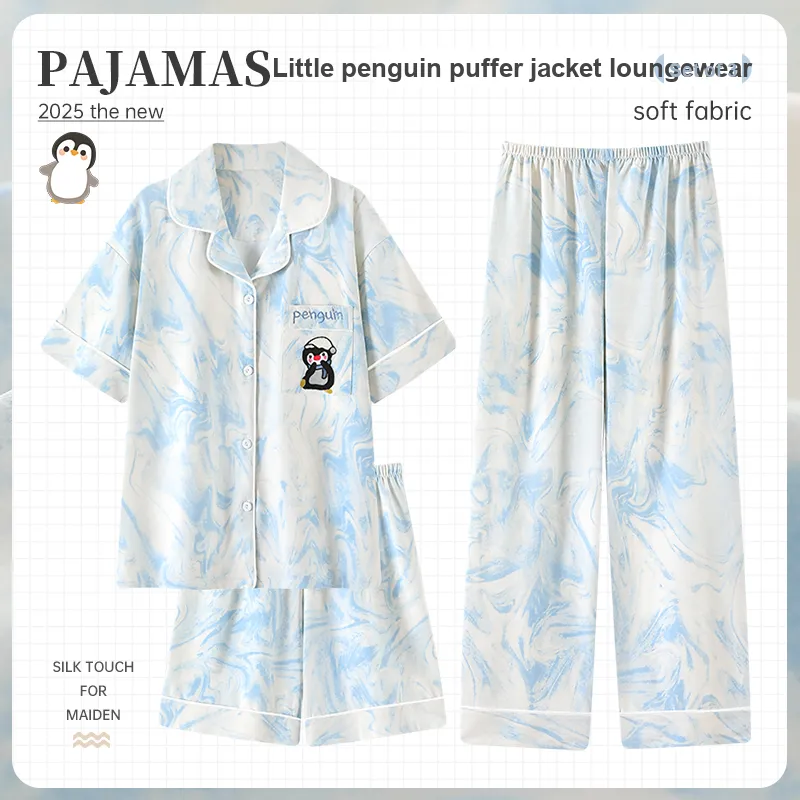 YUZHAOLIN Pajama Set Women's Blue-1
