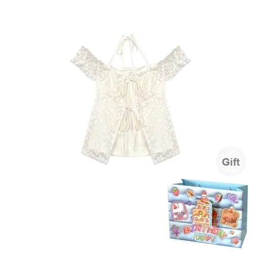 BRASS SCOUT T Shirts Women's Apricot Mock Two Piece Top Shopping Bag